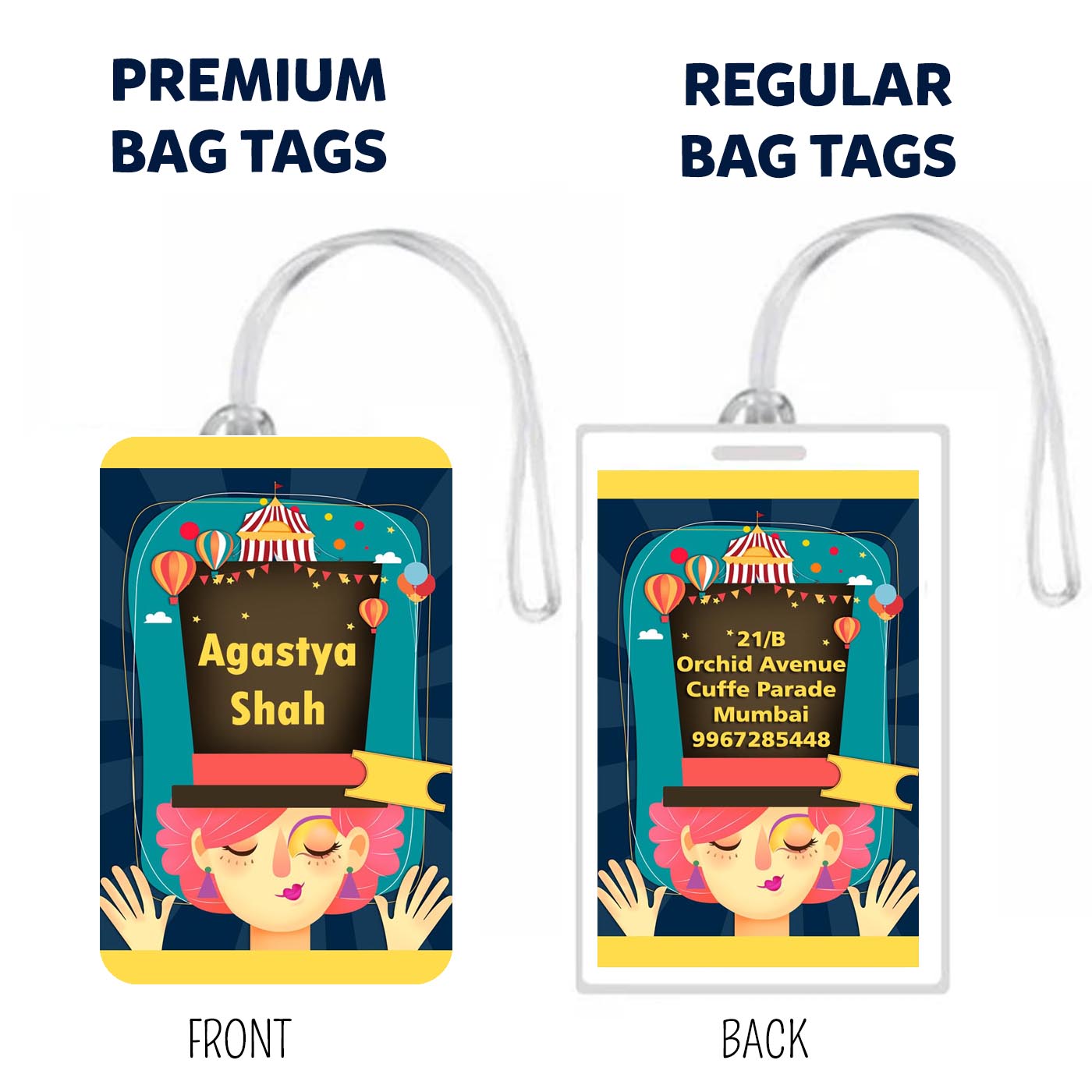 Bag Tags Carnival Design - Set of 5 Chatterbox Labels