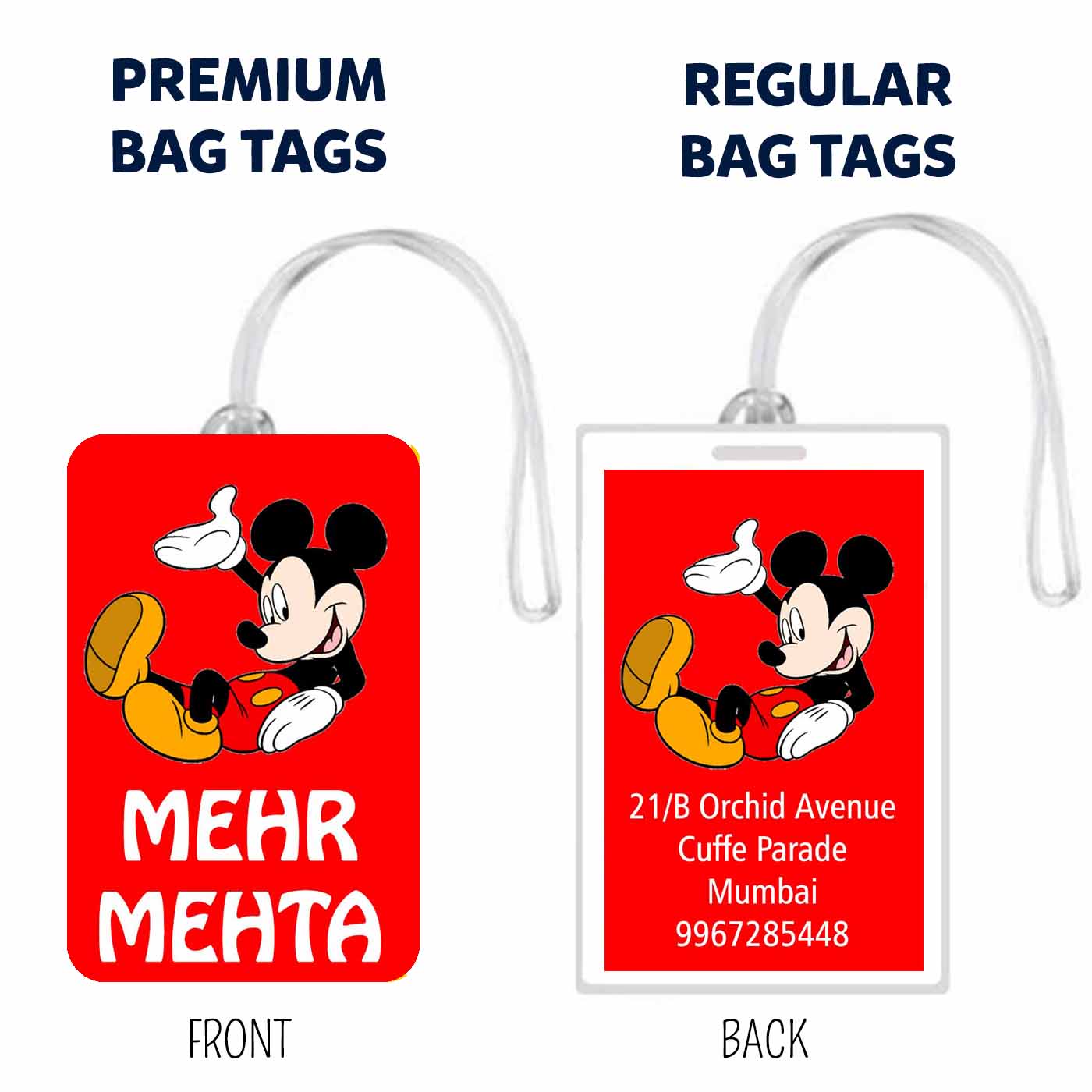 Bag Tags Mickey Design - Set of 5 Chatterbox Labels
