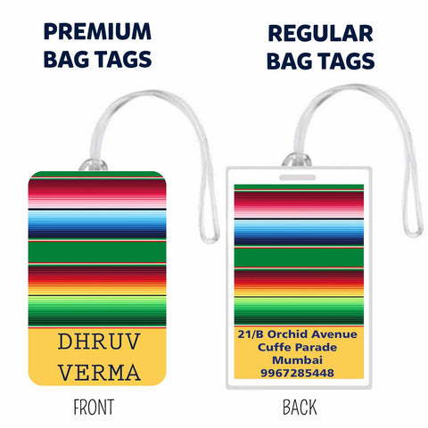 Personalized Luggage Tags Linear Design