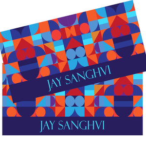 Personalised Money Envelopes - Blue Abstract Theme - Set of 20 Chatterbox Labels