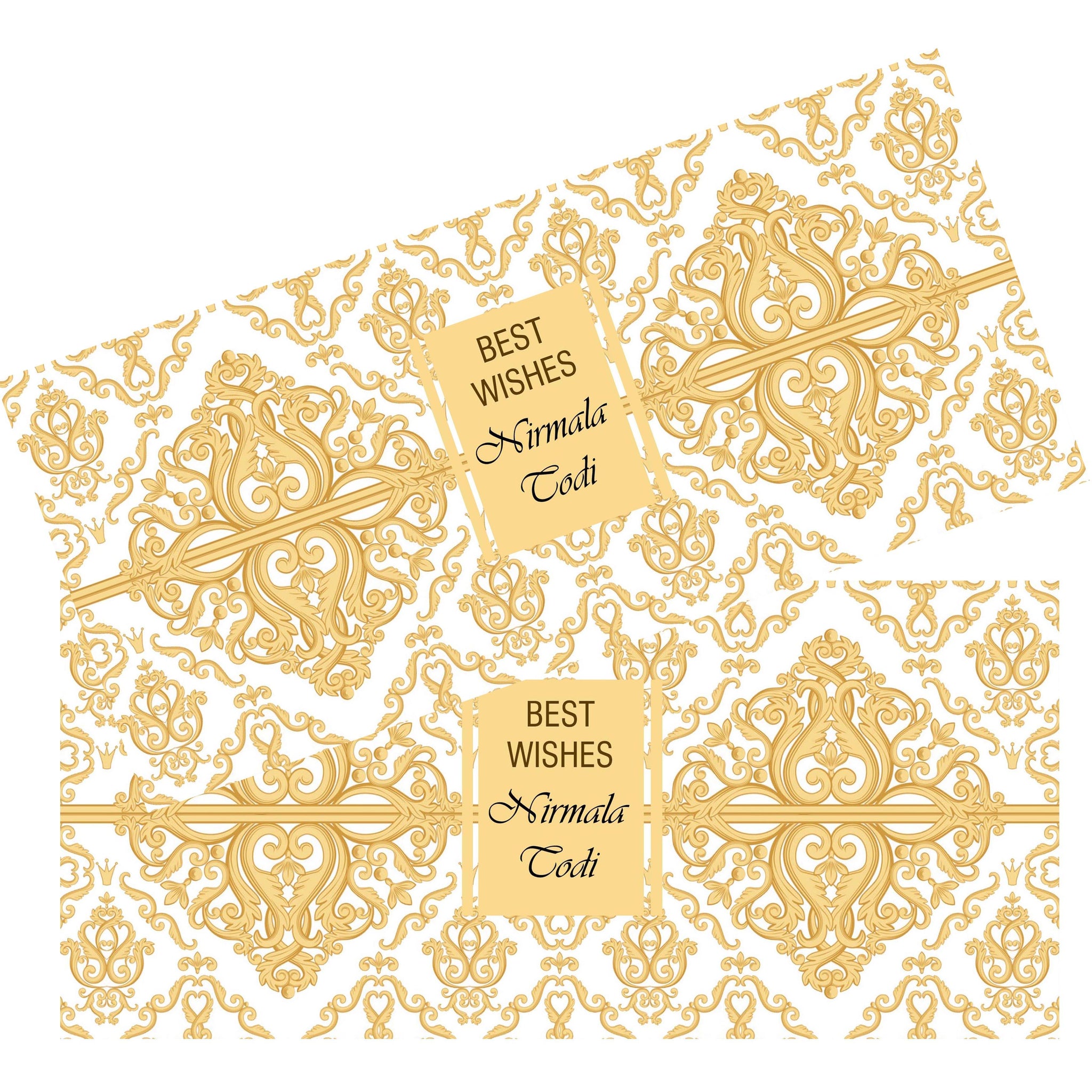 Personalised Money Envelopes - Gold Motif Theme - Set of 20 Chatterbox Labels