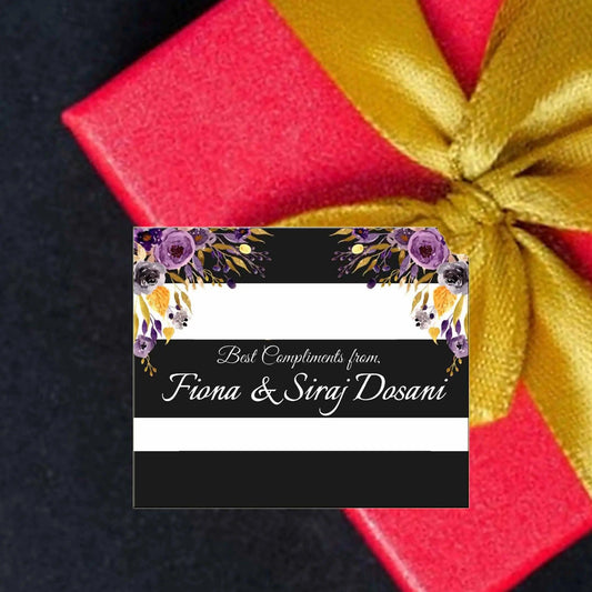 Gift tags / Gift Stickers - Black & White Floral - Chatterbox Labels - Gift Tags