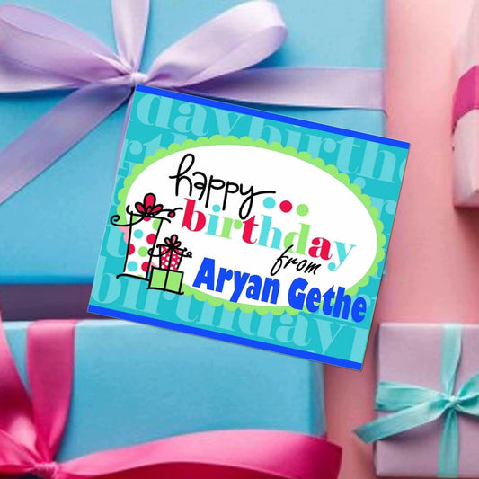 Gift tags / Gift Stickers - Blue Gift - Chatterbox Labels - Gift Tags