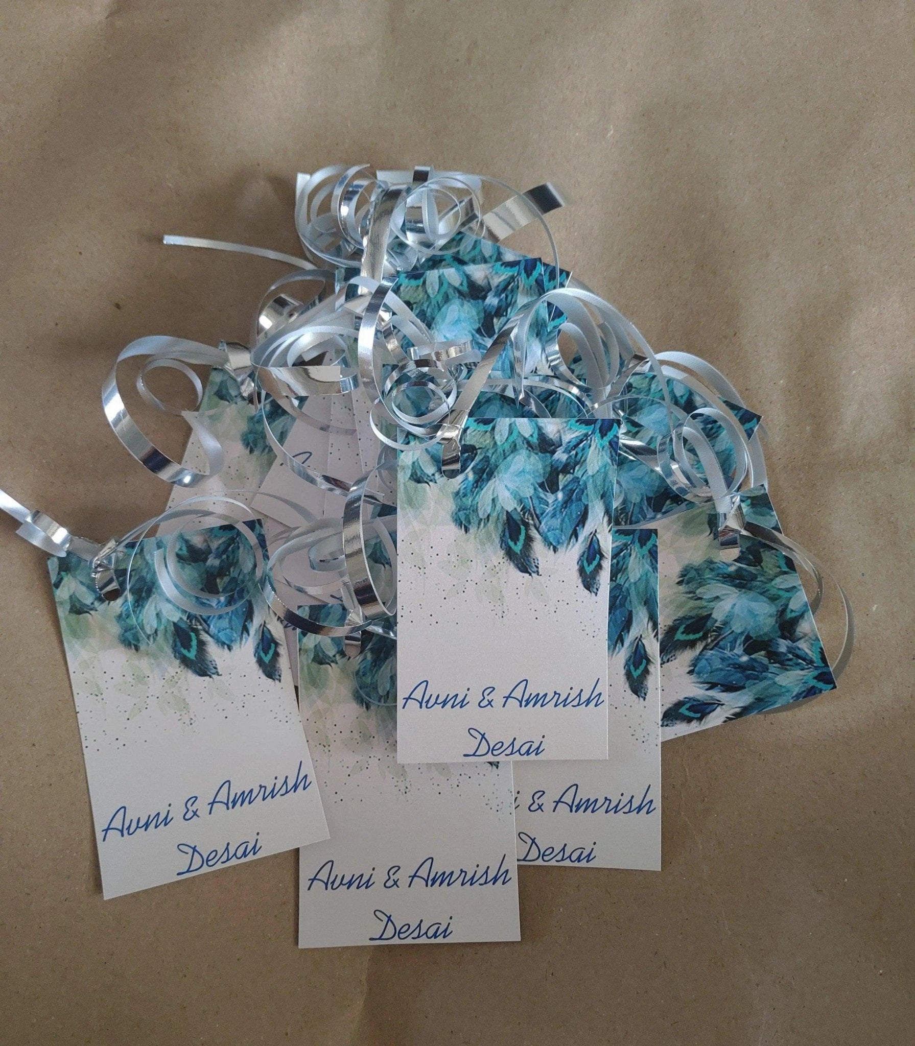 Gift tags / Gift Stickers - Peacock Feathers - Chatterbox Labels - Gift Tags