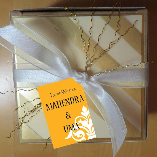 Gift tags / Gift Stickers - Yellow Filigree - Chatterbox Labels - Gift Tags