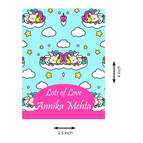 Gift tags / Gift Stickers - Sleepy Unicorn Theme - Chatterbox Labels - Gift Tags