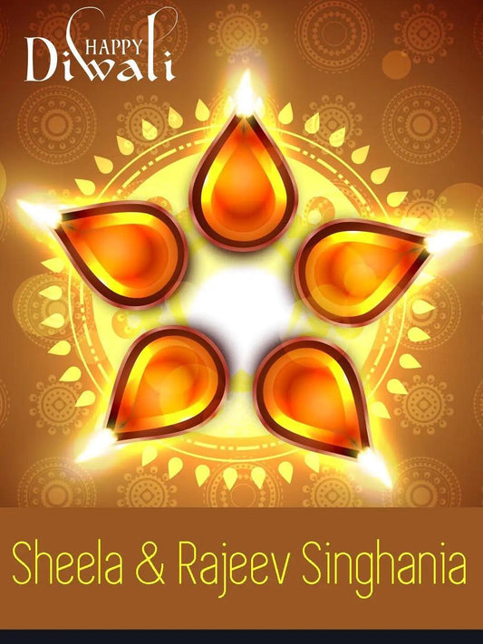 Happy Diwali Gift Tags/ Gift Stickers - Bright Diyas Design - Chatterbox Labels - Gift Tags