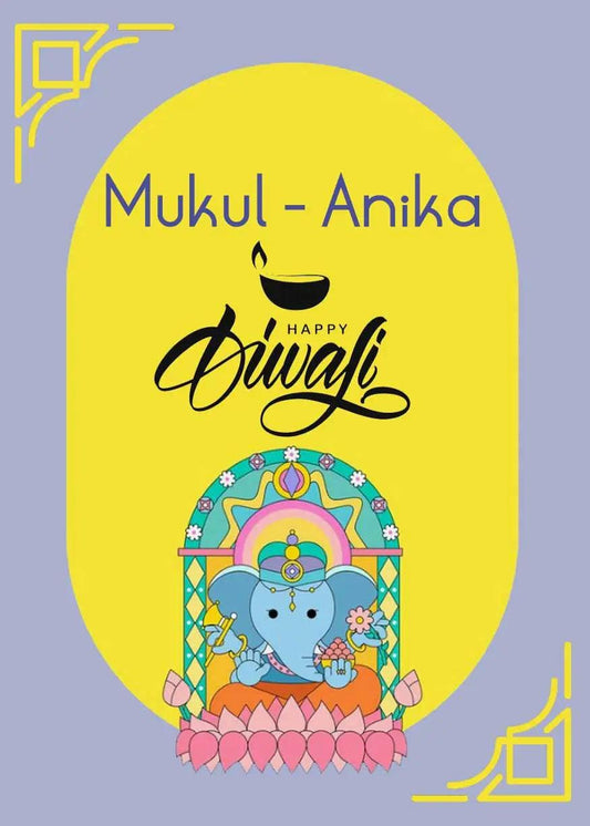 Happy Diwali Gift Tags/Gift Stickers - Cute Ganpati Design - Chatterbox Labels - Gift Tags