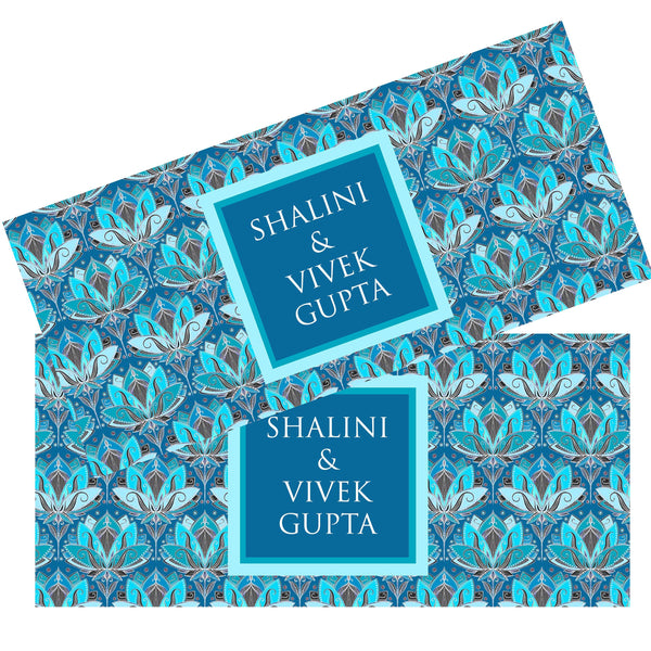 Personalised Money Envelopes - Blue Lotus Theme - Set of 20 Chatterbox Labels