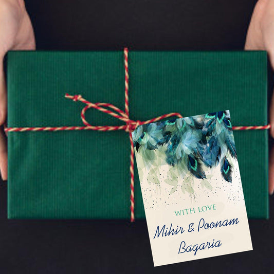 Gift tags / Gift Stickers - Peacock Feathers - Chatterbox Labels - Gift Tags