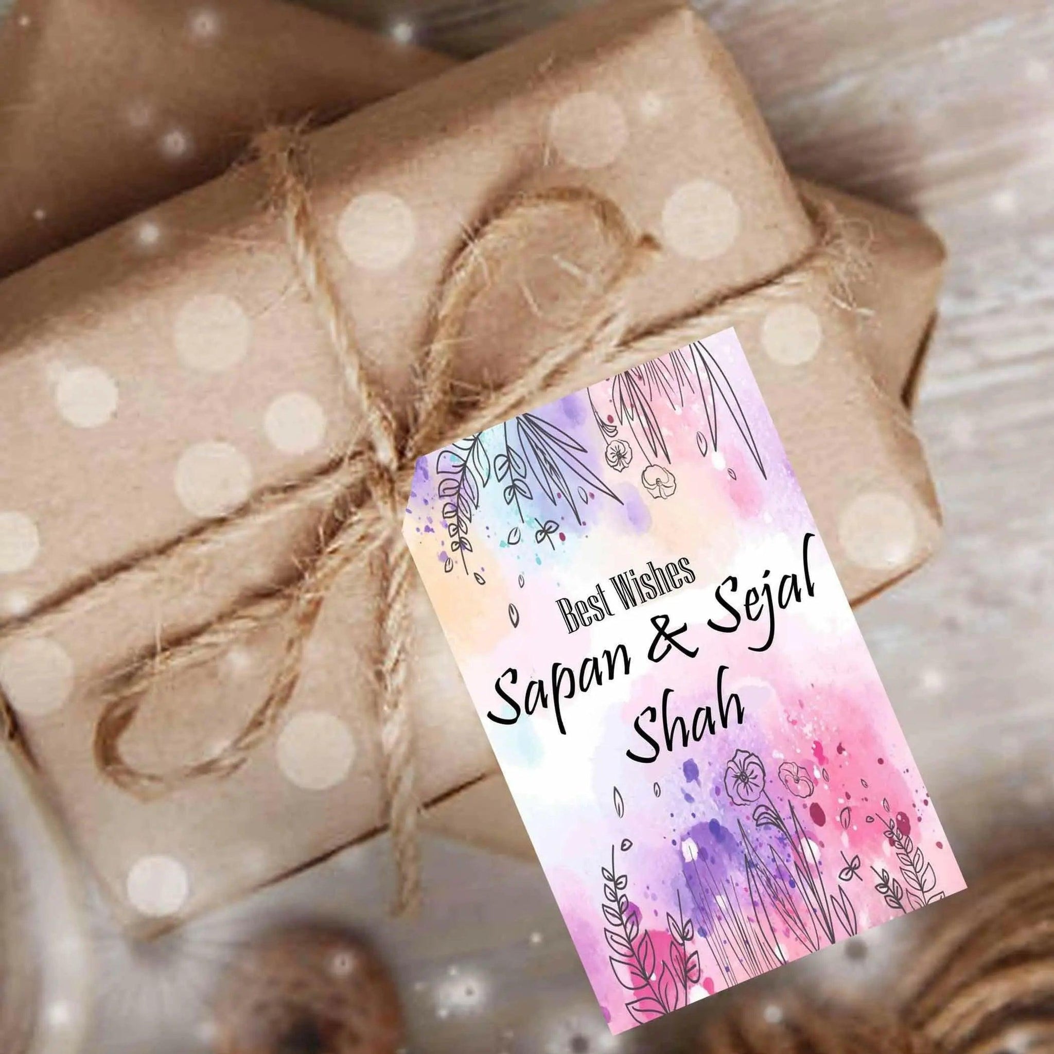 Personalised Gift tags Shades of Pink - Set of 10 Chatterbox Labels