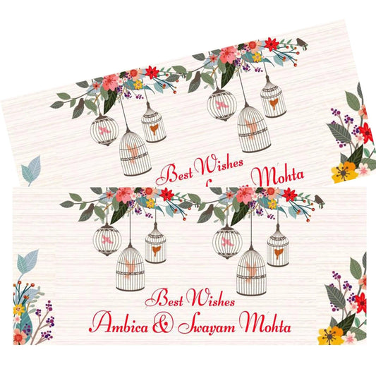 Personalised Money Envelopes - Bird Cages Theme - Set of 20 - Chatterbox Labels - Envelopes