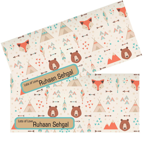 Personalised Money Envelopes - Teepee Theme - Set of 20 Chatterbox Labels